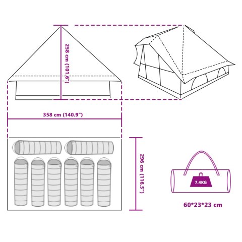 NAMIOT RODZINNY TIPI NIEBIESKI 8-OSOBOWY WODOODPORNY