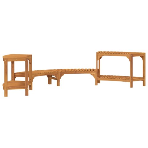 OTOCZENIE DO WANNY Z HYDROMASAŻEM PÓŁOKRĄGŁE 252X111.5X55.5CM Z LITEGO DREWNA AKACJOWEGO