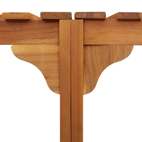 OTOCZENIE DO WANNY Z HYDROMASAŻEM PÓŁOKRĄGŁE 252X111.5X55.5CM Z LITEGO DREWNA AKACJOWEGO