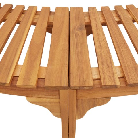 OTOCZENIE DO WANNY Z HYDROMASAŻEM PÓŁOKRĄGŁE 252X111.5X55.5CM Z LITEGO DREWNA AKACJOWEGO