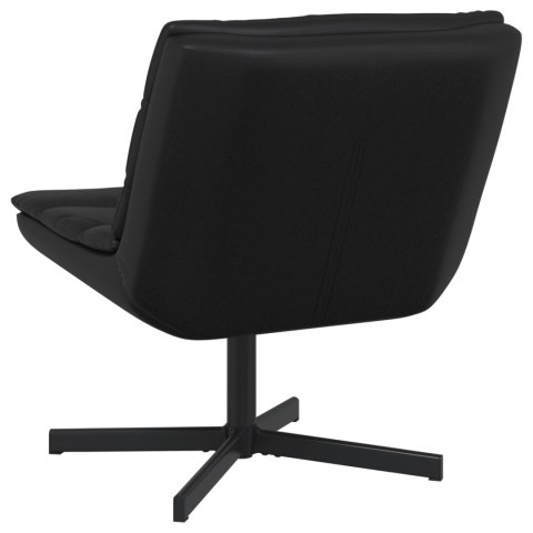 FOTEL OBROTOWY CZARNY SZTUCZNA SKÓRA METAL ŚREDNI CZARNY FOTEL