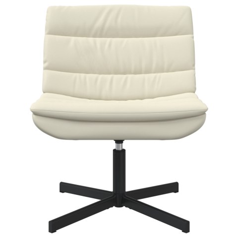 FOTEL OBROTOWY KREMOWY SYNTETYCZNA SKÓRA ŚREDNI OBROTOWY