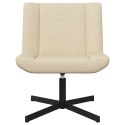 FOTEL AKCENTOWY KREMOWY TAPICERKA Z POLIESTRU METALOWA PODSTAWA