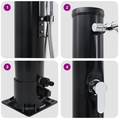 PRYSZNIC SŁONECZNY NA ZEWNĄTRZ Z RĘCZNĄ SŁUCHAWKĄ 217CM 20 L