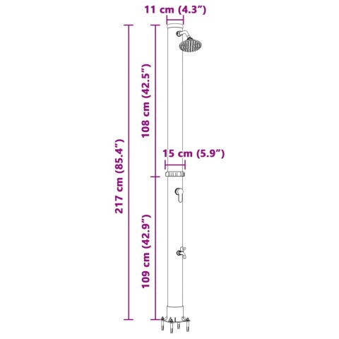 PRYSZNIC SŁONECZNY Z KRANEM 217CM 20 L