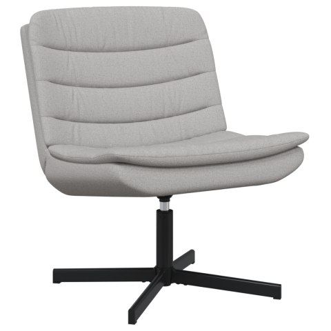 FOTEL OBROTOWY JASNOSZARY MATERIAŁ POLIESTROWY METALOWA PODSTAWA