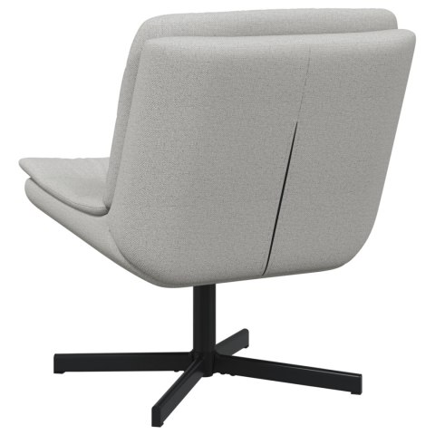 FOTEL OBROTOWY JASNOSZARY MATERIAŁ POLIESTROWY METALOWA PODSTAWA