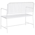 ŁAWKA BIAŁA METALOWA 103,5X 51,5X 90CM TRWAŁA ŁAWKA OGRODOWA
