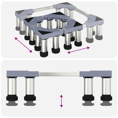REGULOWANA PODSTAWA POD PRALKE METALOWA STABILNA I WYTRZYMALA DO LAZIENKI 300KG