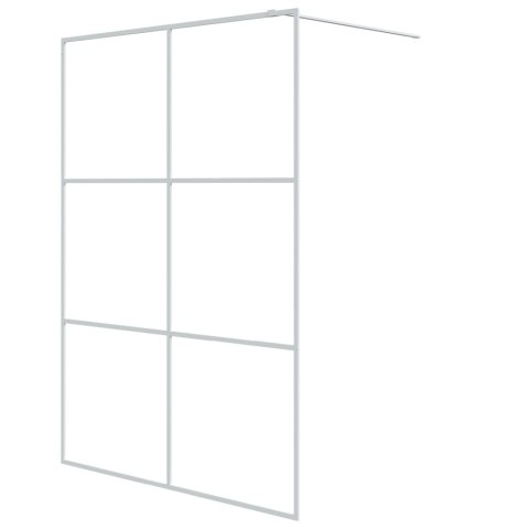 VidaXL Ścianka prysznicowa, biała, 140x195 cm, przezroczyste szkło ESG