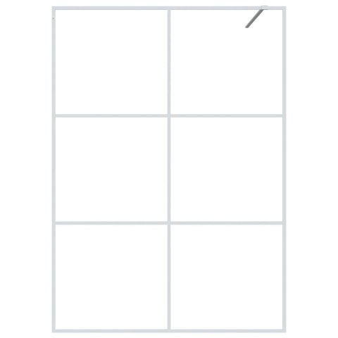 VidaXL Ścianka prysznicowa, biała, 140x195 cm, przezroczyste szkło ESG