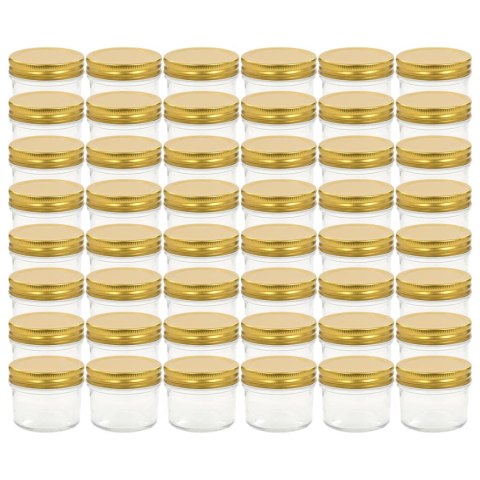 SZKLANE SŁOIKI NA DŻEM ZŁOTE POKRYWKI 48 SZT. 110ML