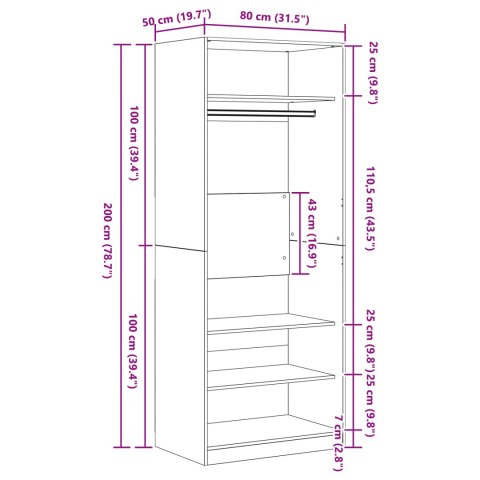 GARDEROBA CZARNY DĄB ZESTAW 2 CZARNY DĄB