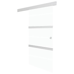 DRZWI PRZESUWNE SZKŁO ESG I ALUMINIUM 90X205CM SREBRNE
