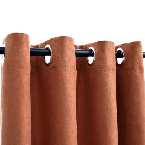 ZASŁONY ZACIEMNIAJĄCE Z METALOWYMI KÓŁKAMI 2 SZT. RDZAWE