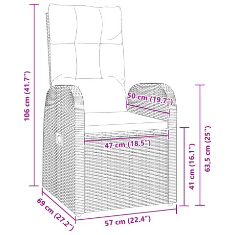 2-CZĘŚCIOWY ZESTAW DO JADALNI OGRODOWEJ Z PODUSZKAMI CZARNY POLIRATTAN
