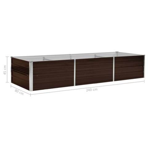PODWYŻSZONA DONICA BRĄZOWA 240X80X45CM GALWANIZOWANA STAL