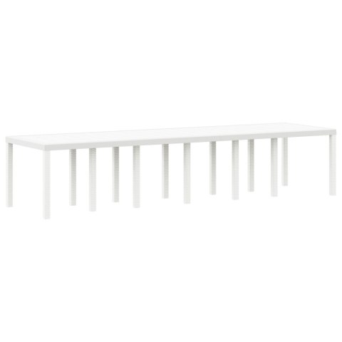 15-ELEMENTOWY ZESTAW DO JADALNI Z PODUSZKAMI BIAŁY POLIRATTAN STÓŁ OGRODOWY BIAŁY 200X100X73CM POLIRATTAN STÓŁ