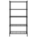 5-POZIOMOWY REGAŁ 90X35X180CM CZARNY 250KG
