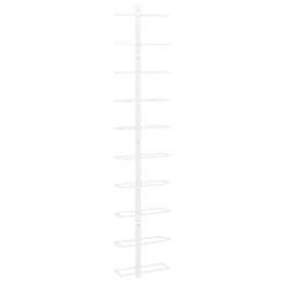 UCHWYT ŚCIENNY NA 10 BUTELEK WINA BIAŁY METALOWY