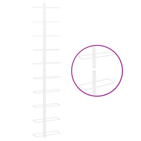 UCHWYT ŚCIENNY NA 10 BUTELEK WINA BIAŁY METALOWY