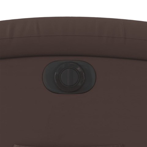 ELEKTRYCZNY FOTEL ROZKŁADANY BRĄZOWY OBITY SZTUCZNĄ SKÓRĄ