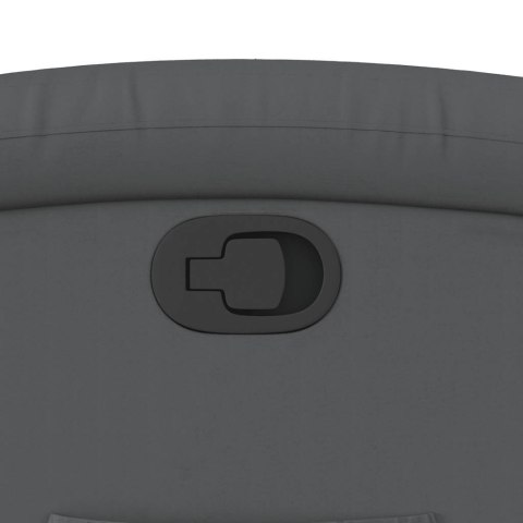 FOTEL ROZKŁADANY SZARY SZTUCZNA SKÓRA