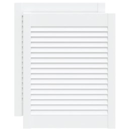 DRZWI ŻALUZJOWE DO SZAFKI 2 SZT. BIAŁE 61,5X49,4CM SOSNOWE