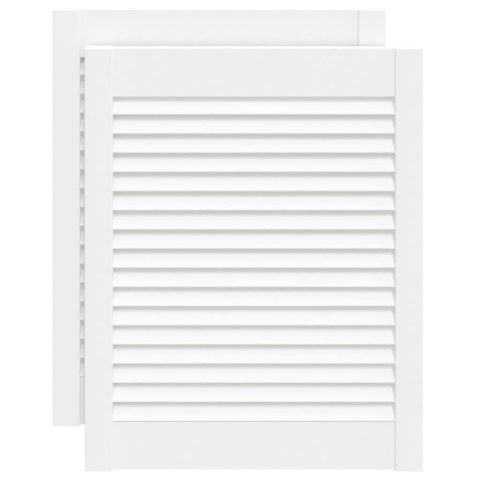 DRZWI ŻALUZJOWE DO SZAFKI 2 SZT. BIAŁE 61,5X49,4CM SOSNOWE