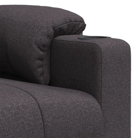 ELEKTRYCZNY FOTEL MASUJĄCY CIEMNOBRĄZOWY OBITY TKANINĄ