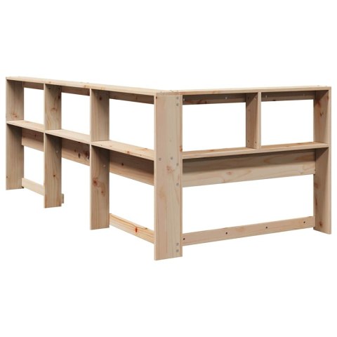 REGAŁ NA KSIĄŻKI Z ZAGŁÓWKIEM 80CM LITE DREWNO SOSNOWE