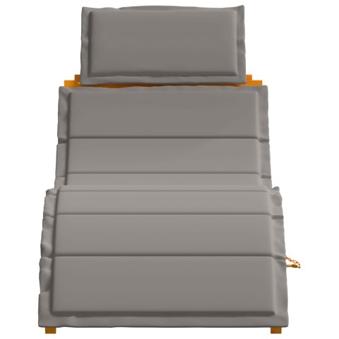 2 SZTUKI LEŻAKÓW Z WZMOCNIENIAMI CIEMNOSZARE LITE DREWNO AKACJOWE