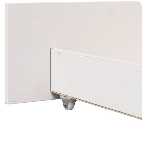 BIAŁA RAMA ŁÓŻKA Z SZUFLADAMI 120X190CM Z LITEGO DREWNA SOSNOWEGO