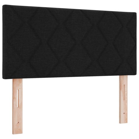 CZARNE ŁÓŻKO BOX SPRING Z MATERACEM 90X200CM