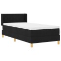 CZARNE ŁÓŻKO BOX SPRING Z MATERACEM 90X200CM