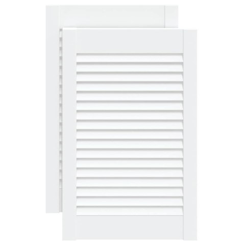 DRZWI ŻALUZJOWE DO SZAFKI 2 SZT. BIAŁE 61,5X39,4CM SOSNOWE