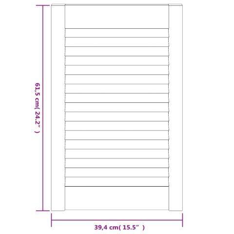 DRZWI ŻALUZJOWE DO SZAFKI 2 SZT. BIAŁE 61,5X39,4CM SOSNOWE