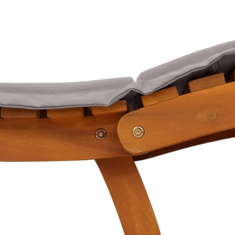 LEŻAKI Z PODUSZKAMI 2 SZT. TAUPE Z LITEGO DREWNA AKACJOWEGO