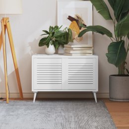 DRZWI ŻALUZJOWE DO SZAFKI 2 SZT. BIAŁE 39,5X39,4CM SOSNOWE