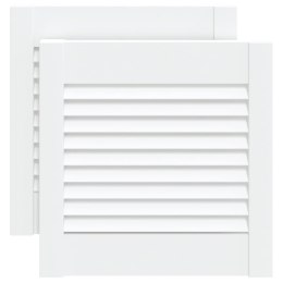 DRZWI ŻALUZJOWE DO SZAFKI 2 SZT. BIAŁE 39,5X39,4CM SOSNOWE