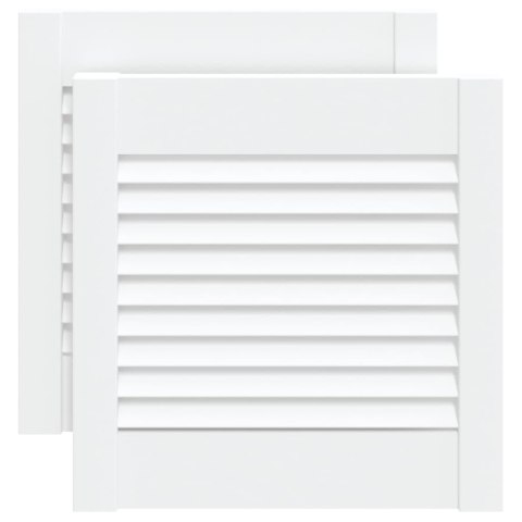 DRZWI ŻALUZJOWE DO SZAFKI 2 SZT. BIAŁE 39,5X39,4CM SOSNOWE