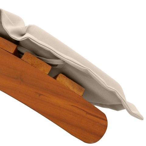 LEŻAKI Z PODUSZKAMI 2 SZT. KREMOWY BIAŁY LITE DREWNO AKACJOWE