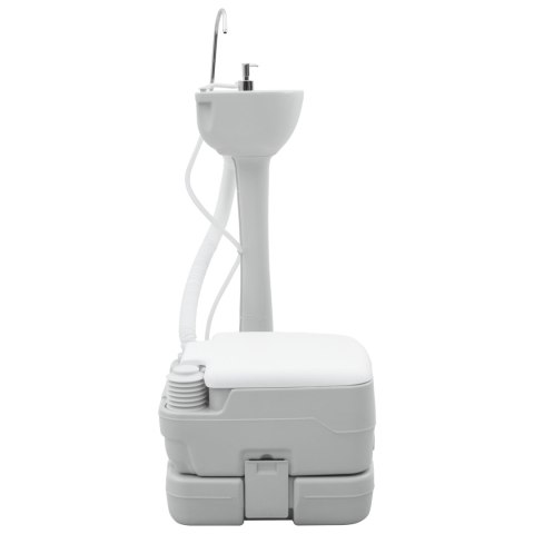 TOALETA CAMPINGOWA SZARY KORPUS + BIAŁA POKRYWA + CHŁODNY SZARY