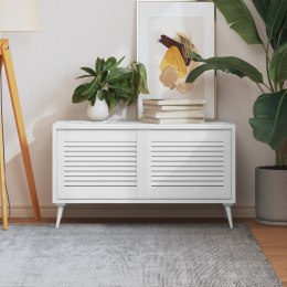 DRZWI ŻALUZJOWE DO SZAFKI 2 SZT. BIAŁE 39,5X49,4CM SOSNOWE