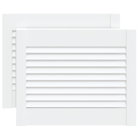 DRZWI ŻALUZJOWE DO SZAFKI 2 SZT. BIAŁE 39,5X49,4CM SOSNOWE