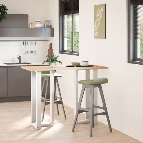 NOGI DO STOŁU BAROWEGO W KSZTAŁCIE LITERY T 2 SZT. BIAŁE 40X35X(100-101)CM STAL