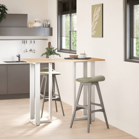 NOGI DO STOŁU BAROWEGO W KSZTAŁCIE LITERY T 2 SZT. BIAŁE 40X35X(110-111)CM STAL