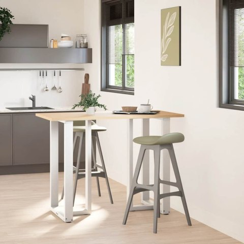 NOGI DO STOŁU BAROWEGO W KSZTAŁCIE LITERY T 2 SZT. BIAŁE 60X35X(100-101)CM STAL