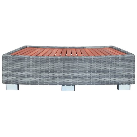 STOPIEŃ DO SPA SZARY 92X 45X 25CM POLIRATTANOWY