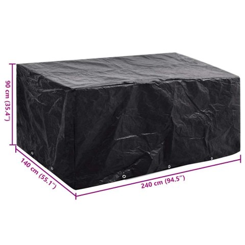 POKROWIEC NA MEBLE OGRODOWE 8 OCZEK 240X140X90CM